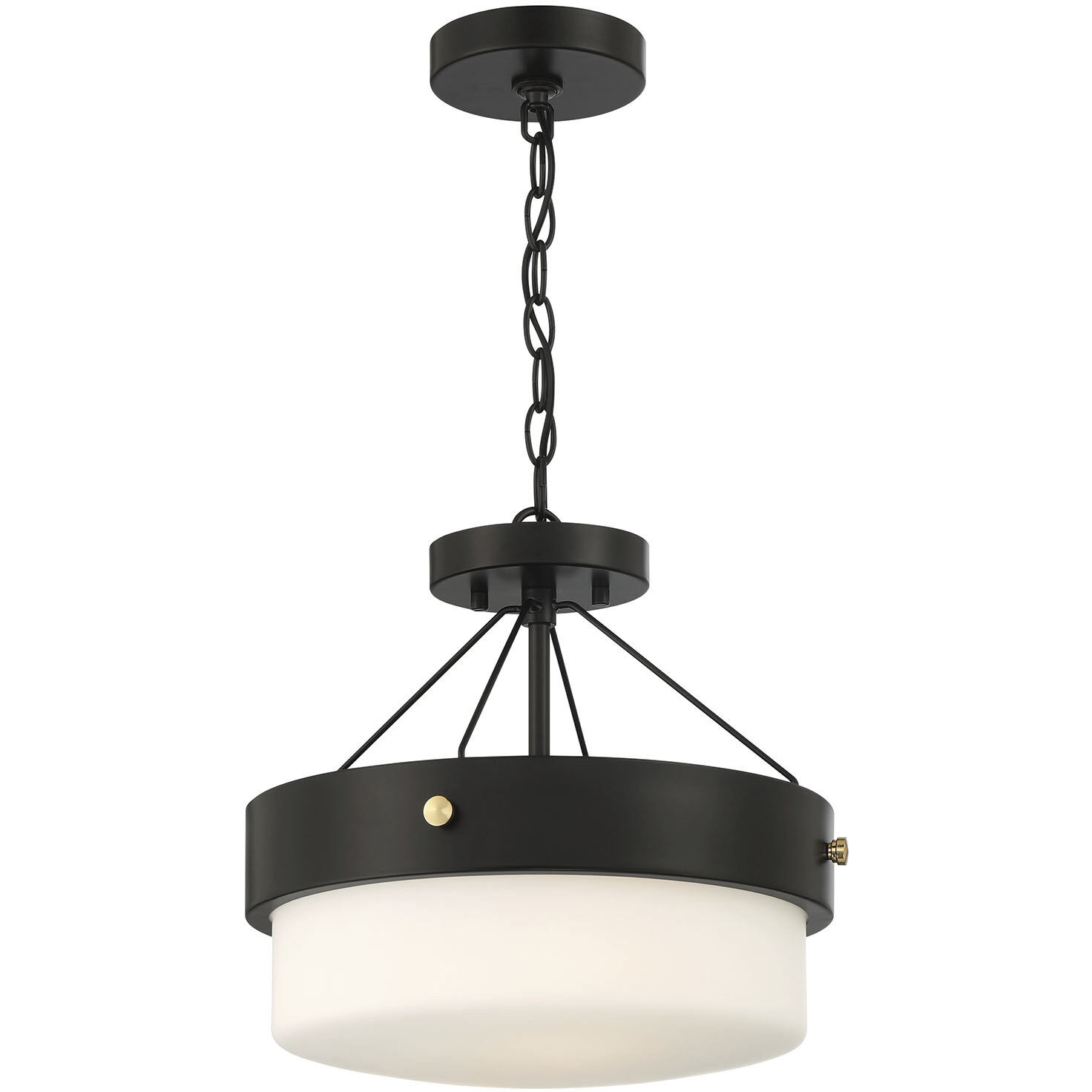 Oak Street 2 Light 13 inch Flat Black Convertible Semi Flush Ceiling Light